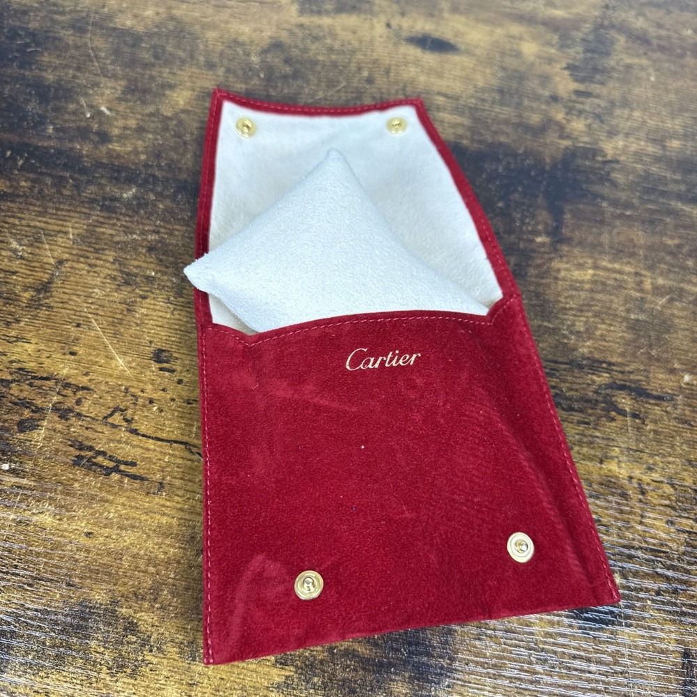 Cartier Red Velvet Service Watch Pouch w/ Pillow – Authentic Service Case – EUC
